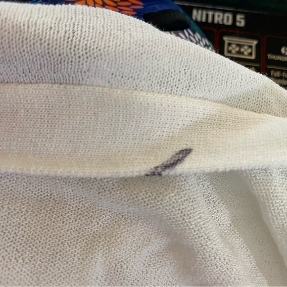 Chico’s Ruched-Sleeve Cardigan White 1 - Picture 7 of 9